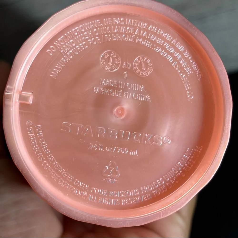 Starbucks Marble Peachy Pink Acrylic Cold‎ Cup 24 Oz. 2021
